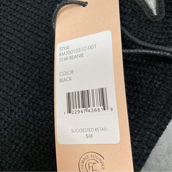 Rebecca Minkoff Black Star Beanie NWT - Picture 3 of 9